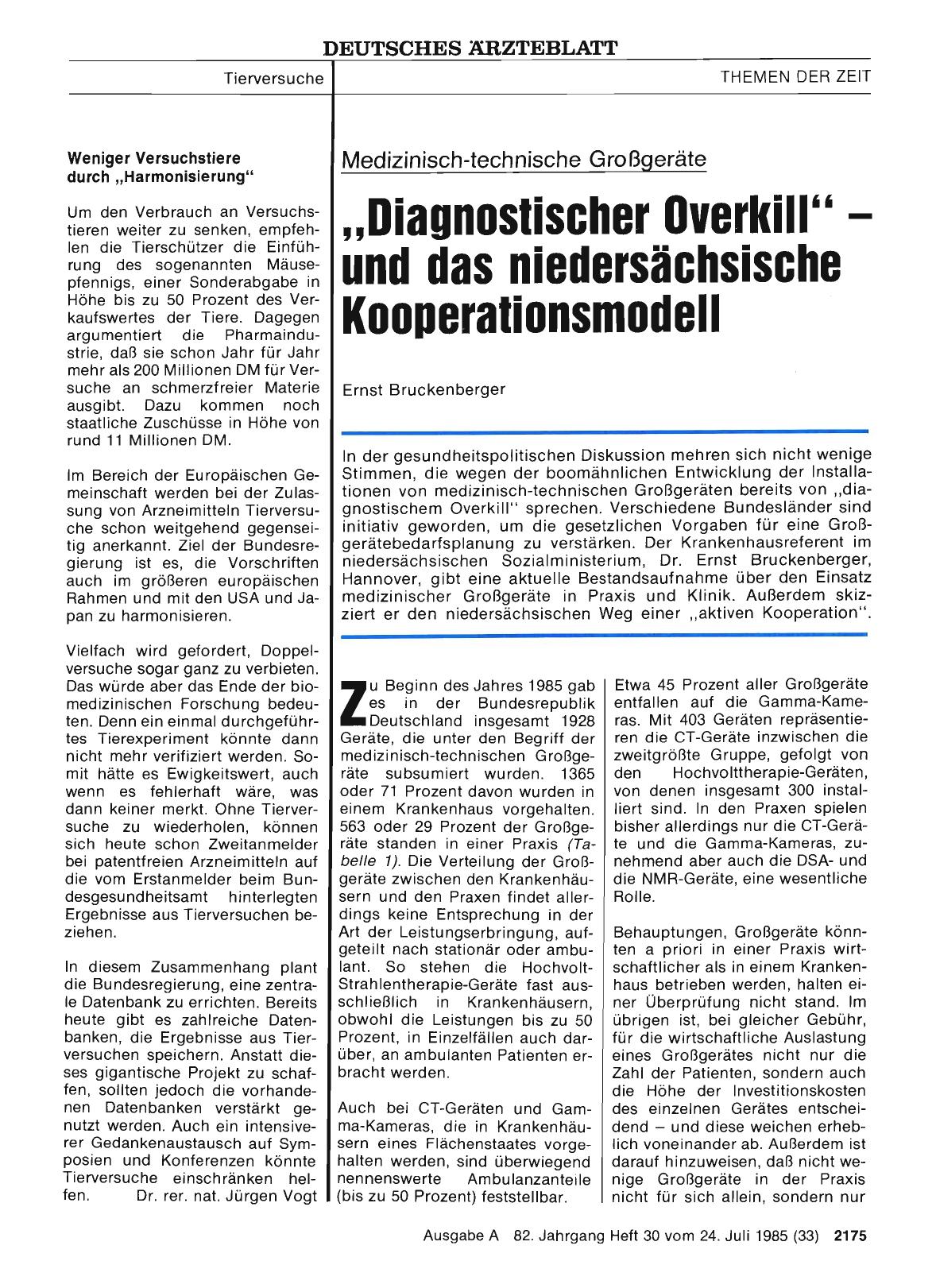 Vorschauseite 1: „Diagnostischer Overkill„ und das niedersächsische Kooperationsmodell