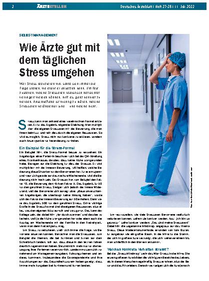 Vorschauseite 1: Selbstmanagement: Wie Ärzte gut mit dem täglichen Stress umgehen