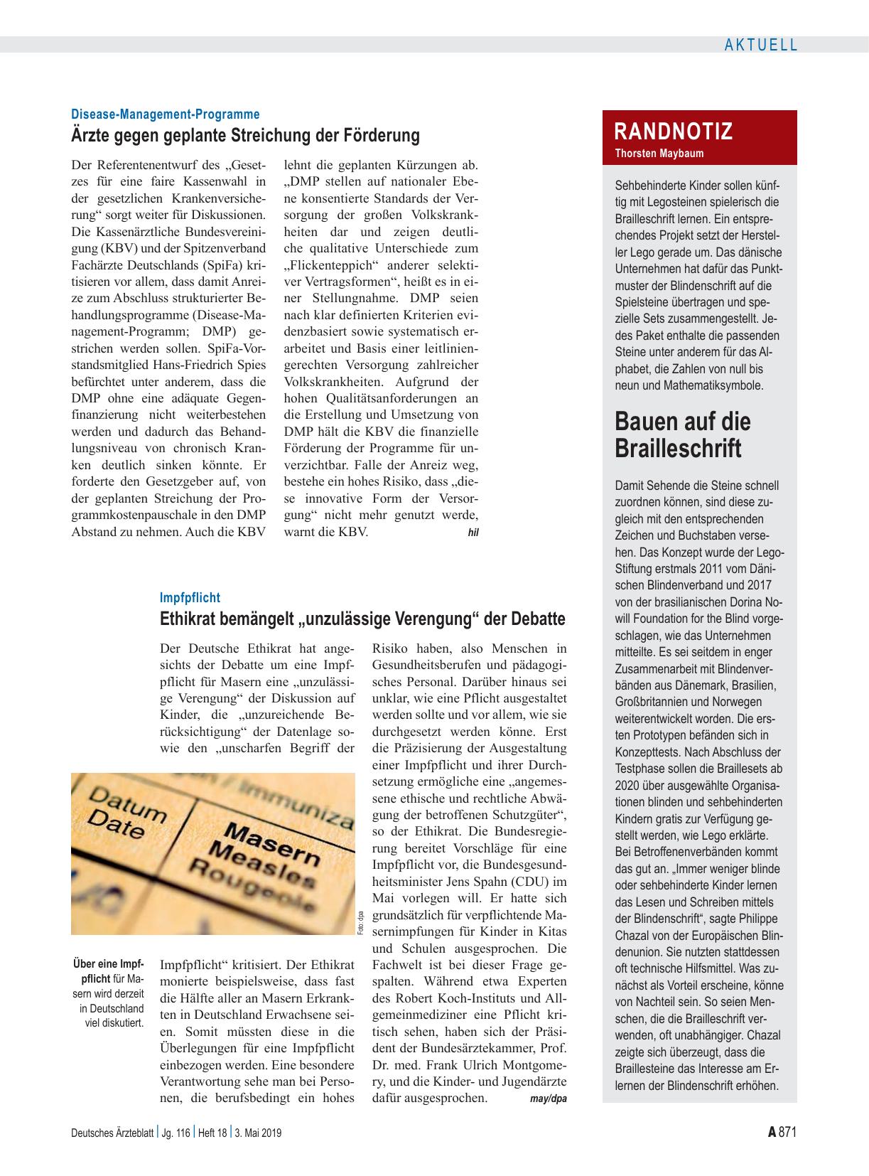Vorschauseite 1: Impfpflicht: Ethikrat bemängelt „unzulässige Verengung“ der Debatte