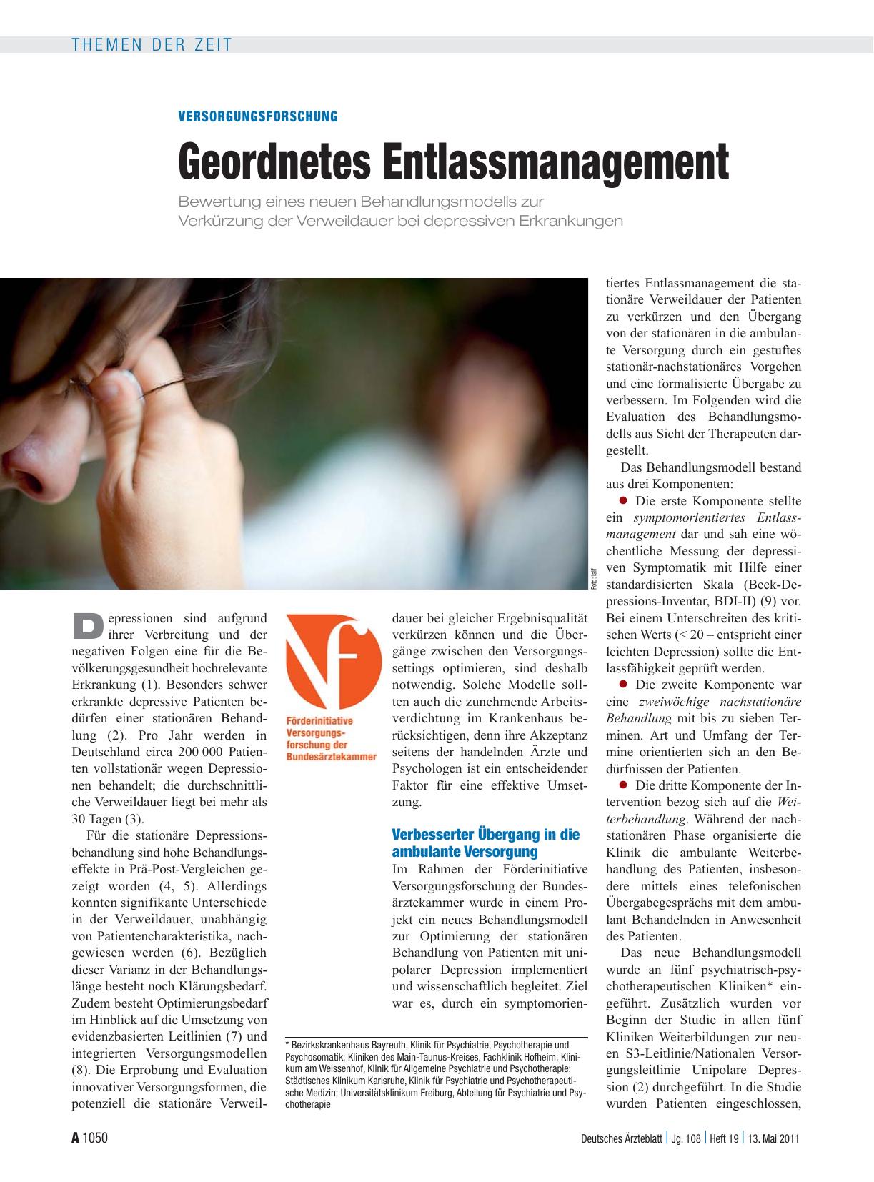 Vorschauseite 1: Versorgungsforschung: Geordnetes Entlassmanagement