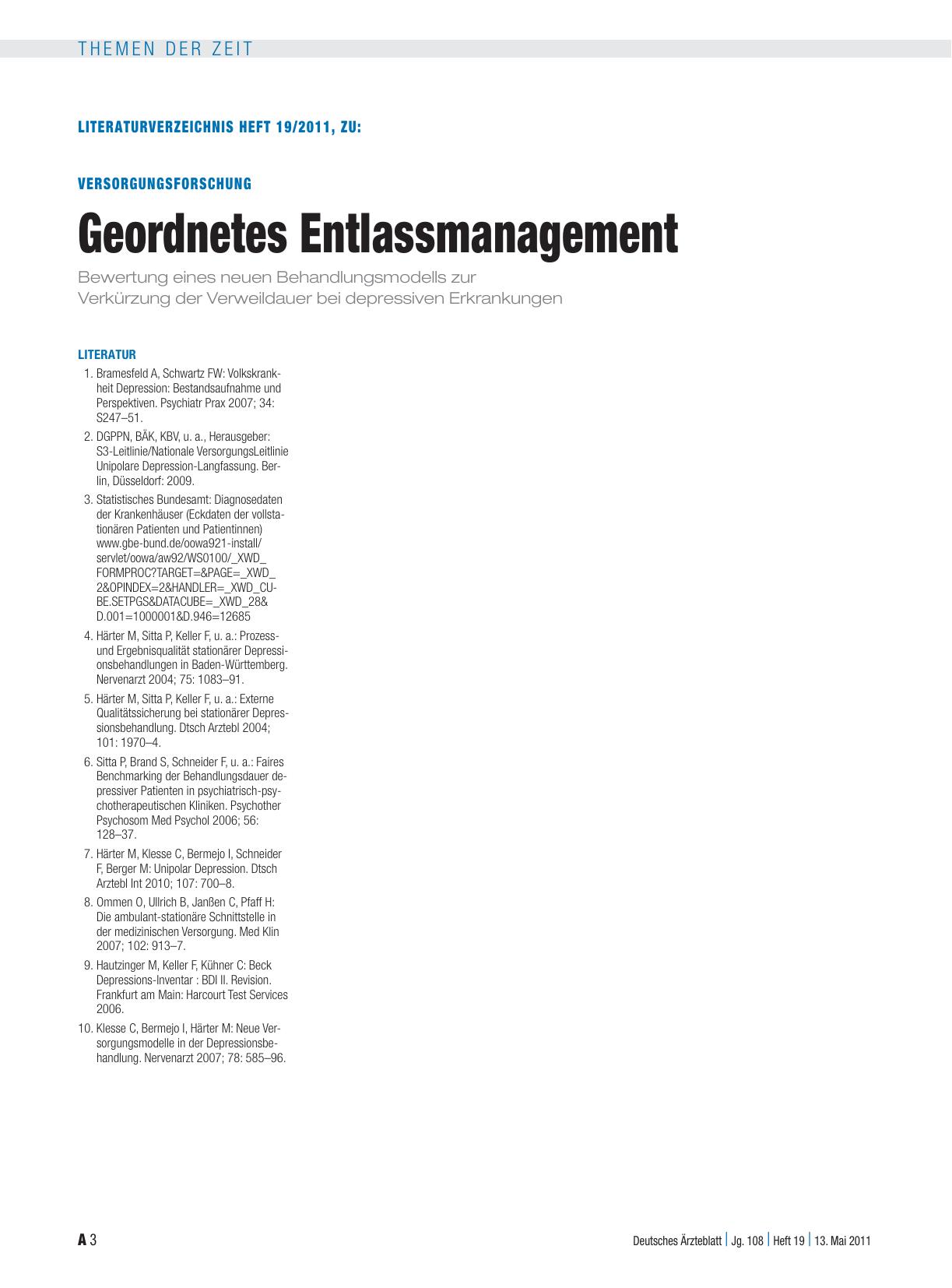 Vorschauseite 3: Versorgungsforschung: Geordnetes Entlassmanagement