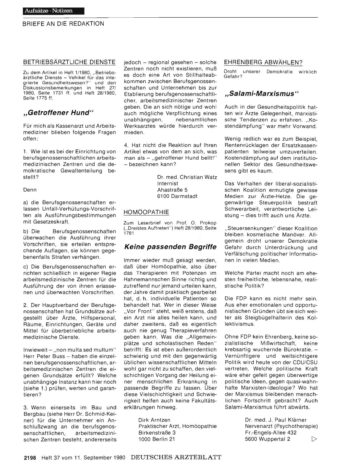 Vorschauseite 1: EHRENBERG ABWÄHLEN? : „Salami-Marxismus“