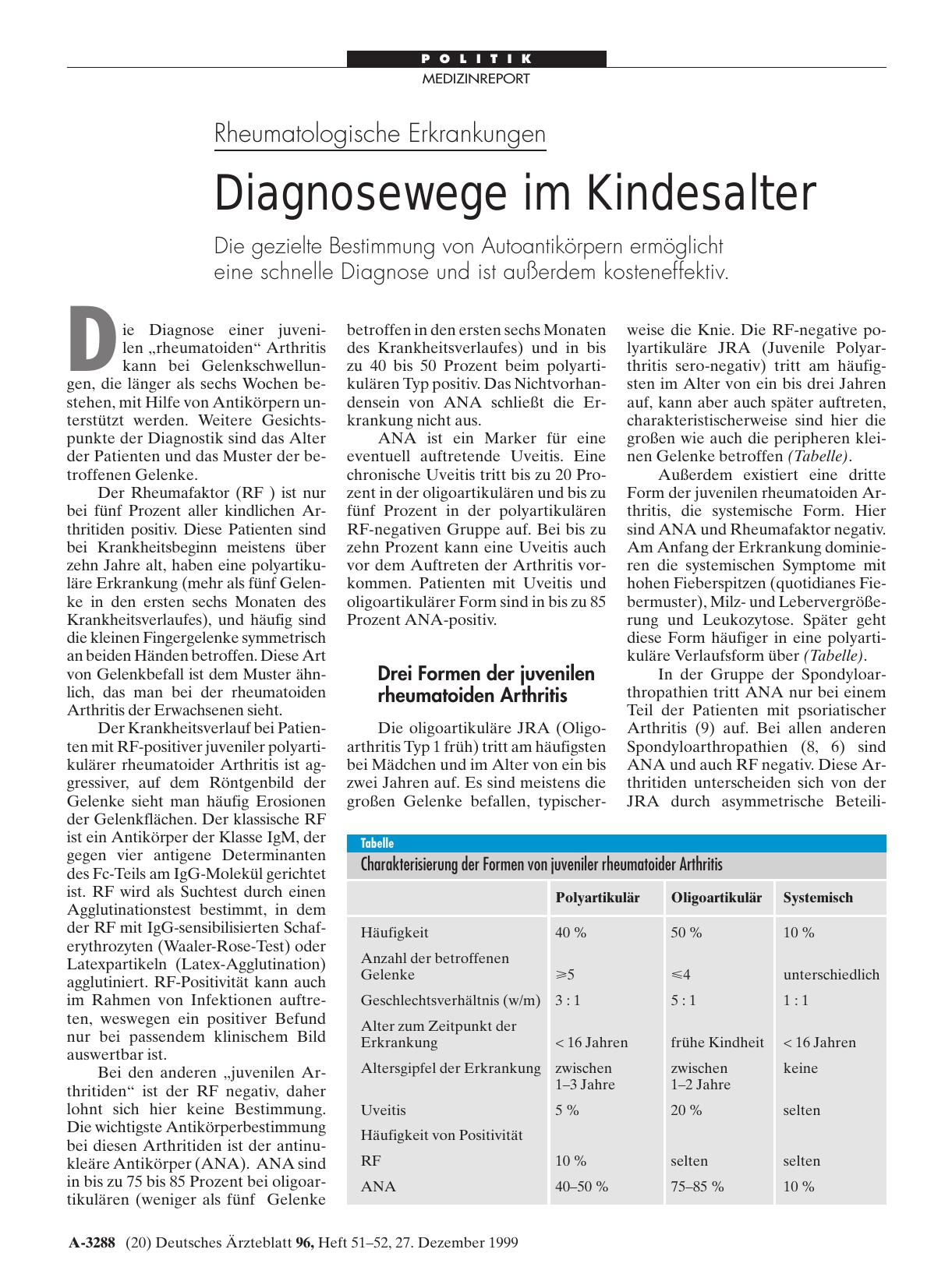 Vorschauseite 1: Rheumatologische Erkrankungen: Diagnosewege im Kindesalter
