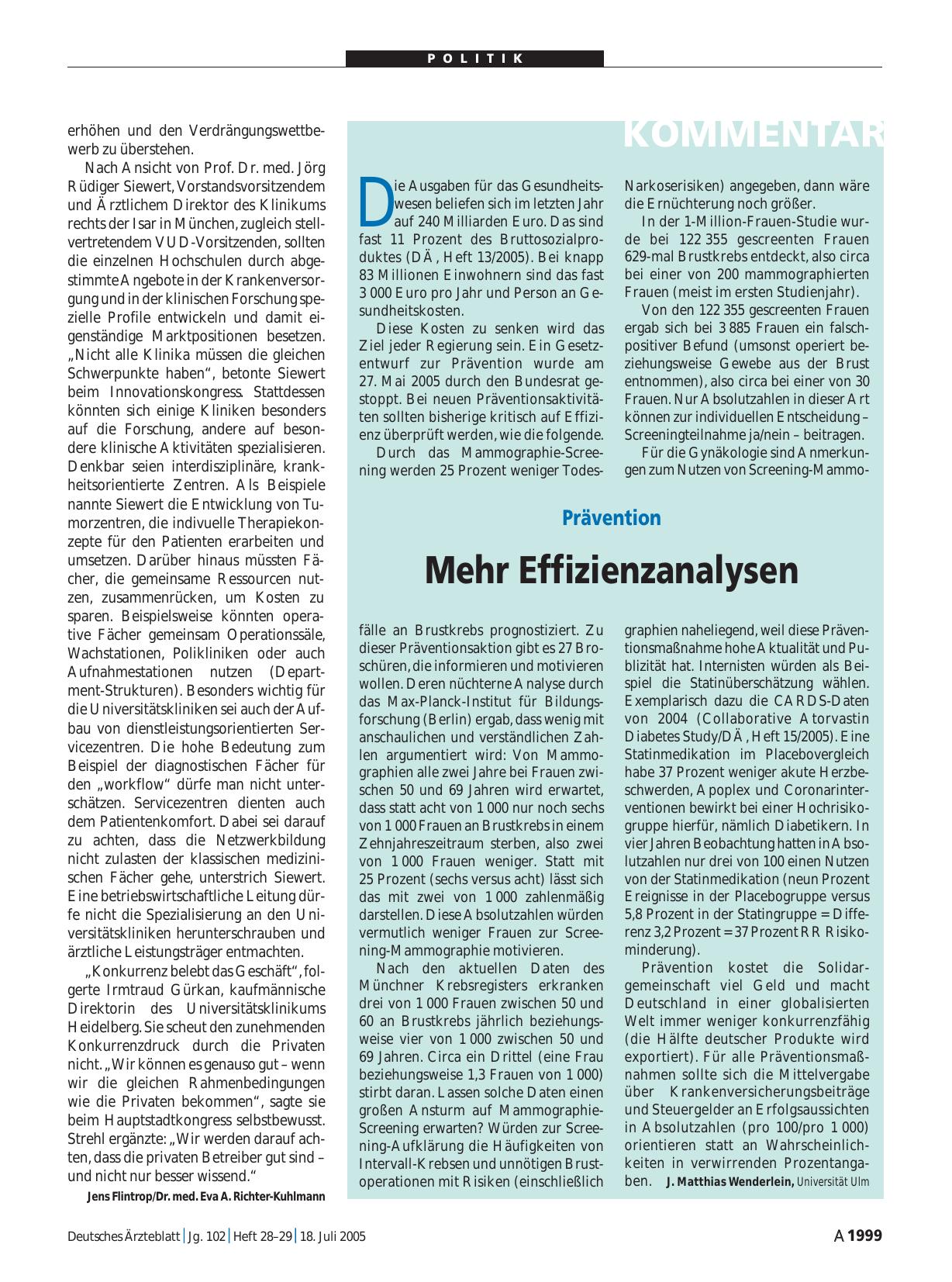 Vorschauseite 1: Prävention: Mehr Effizienzanalysen