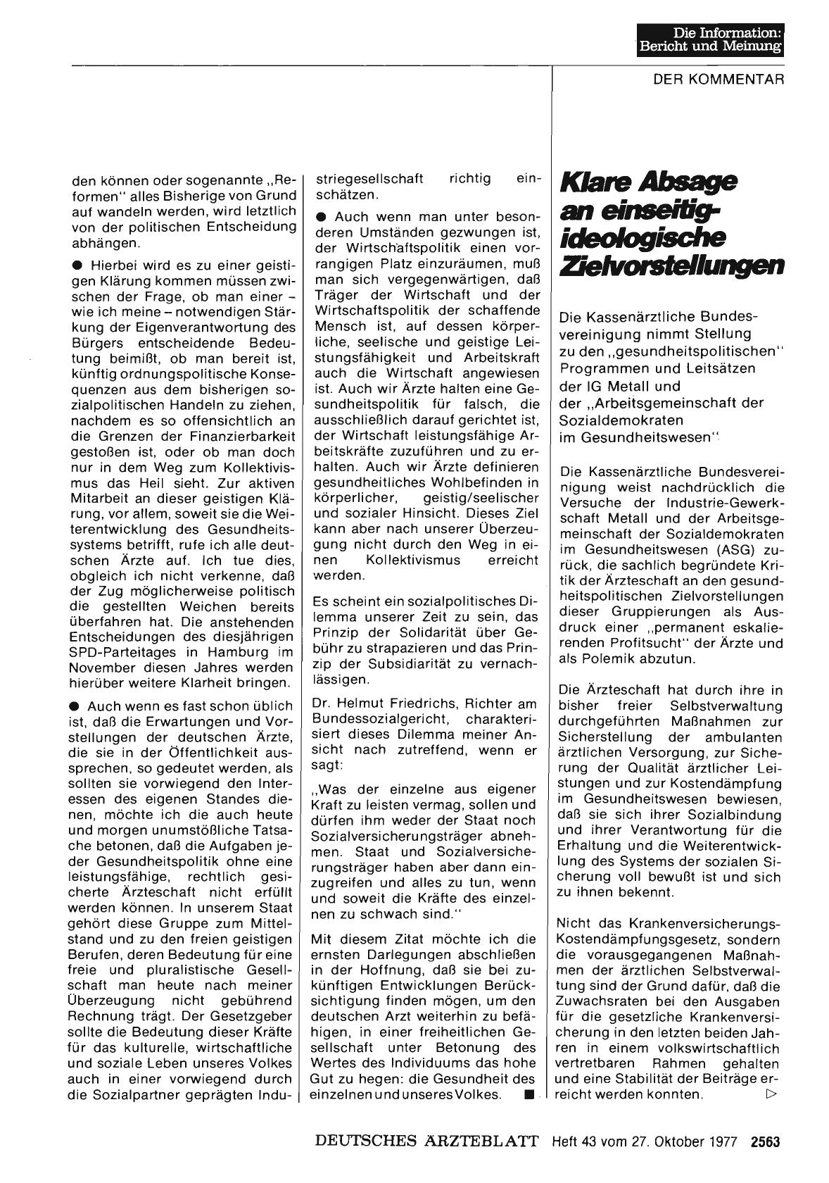 Vorschauseite 1: Klare Absage an einseitig-ideologische Zielvolstellungen
