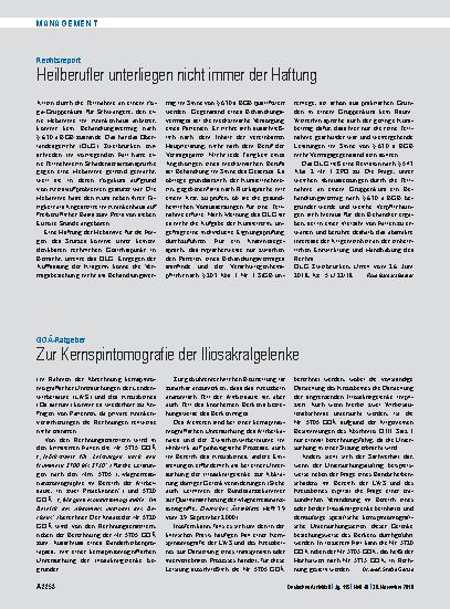 Vorschauseite 1: Rechtsreport: Heilberufler unterliegen nicht immer der Haftung