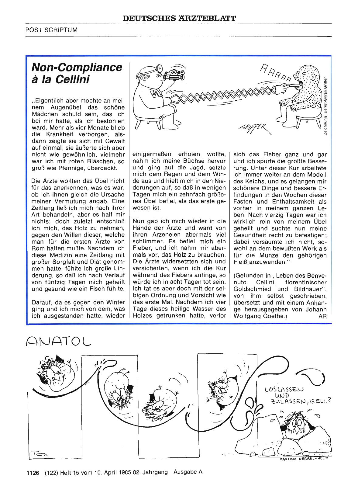 Vorschauseite 1: Non-Compliance a` la Cellini