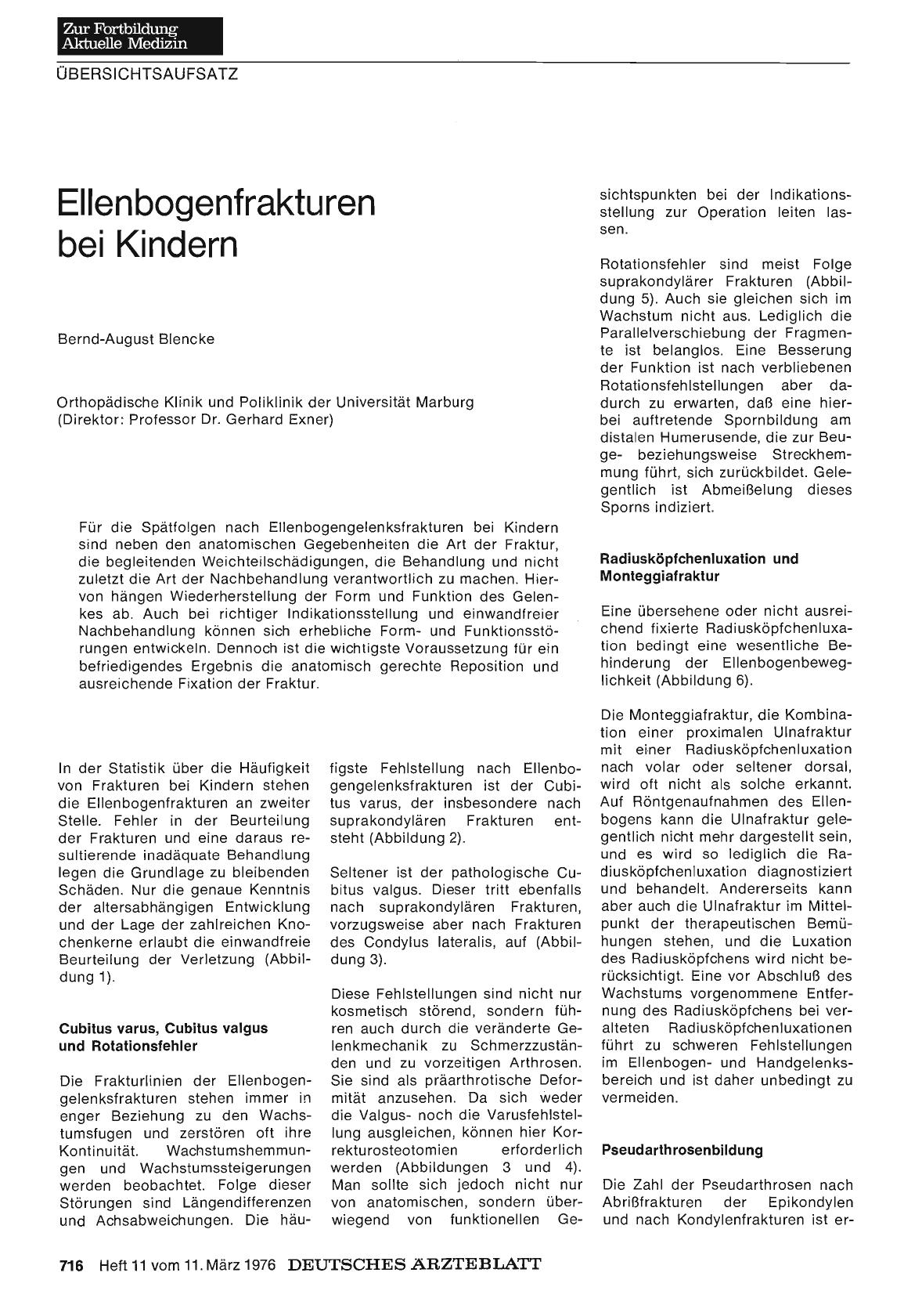 Vorschauseite 1: Ellenbogenfrakturen bei Kindern