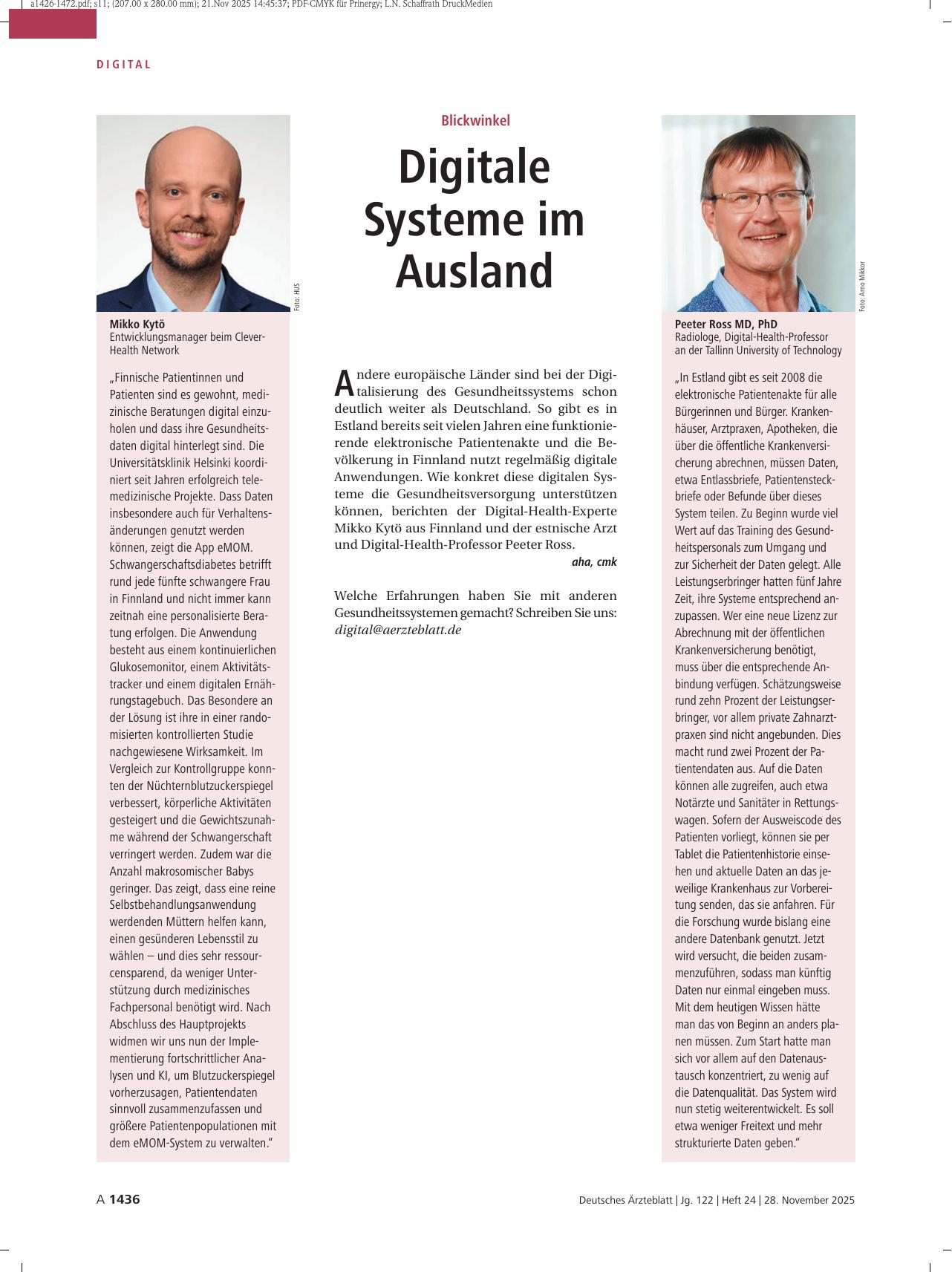 Vorschauseite 1: Blickwinkel: Digitale Systeme im Ausland