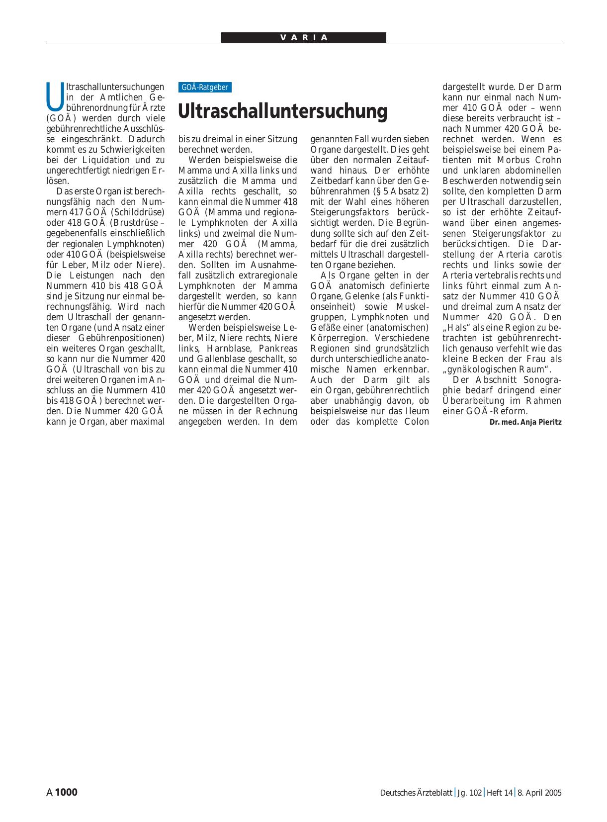 Vorschauseite 1: Ultraschalluntersuchung