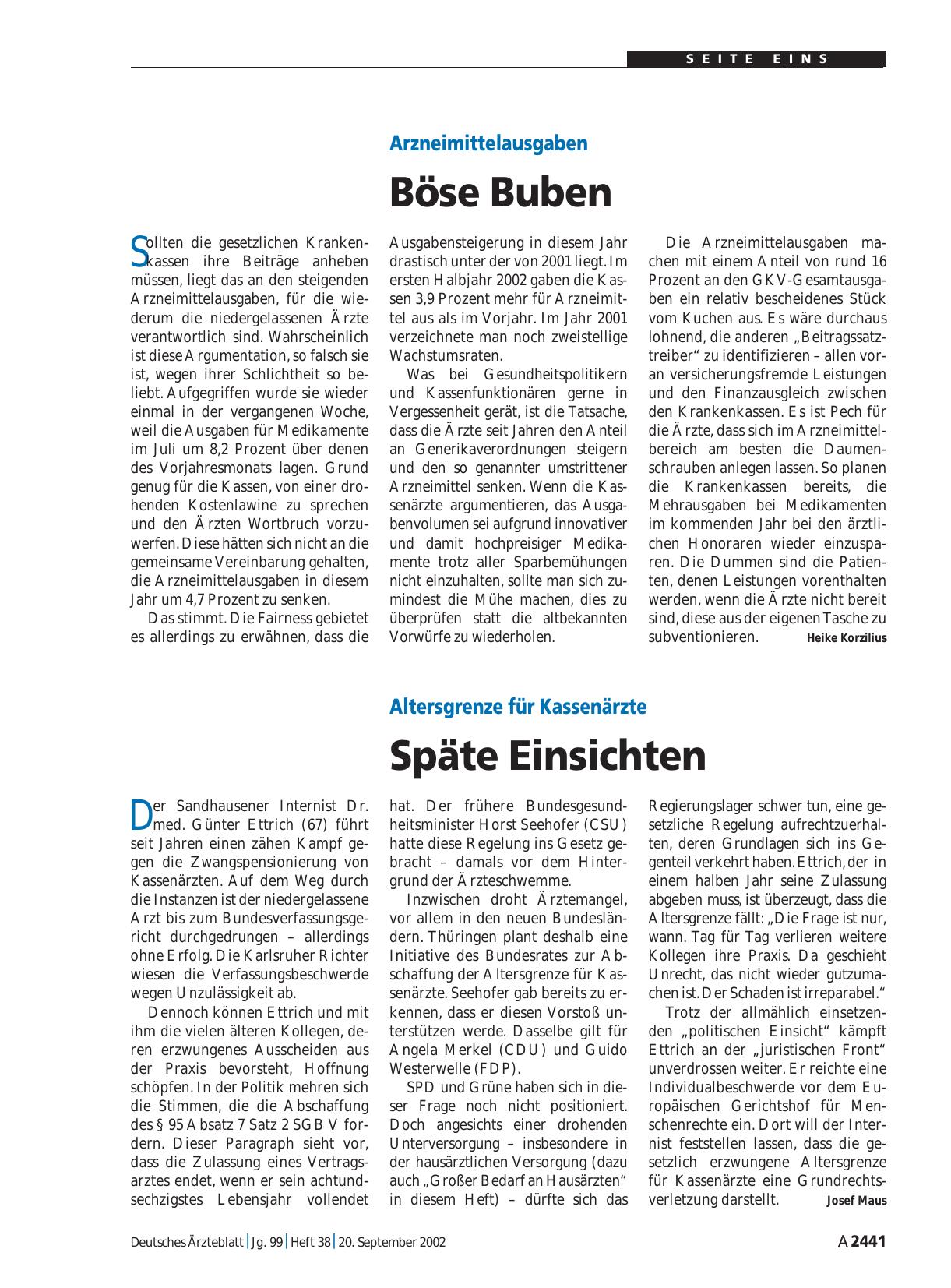 Vorschauseite 1: Arzneimittelausgaben: Böse Buben