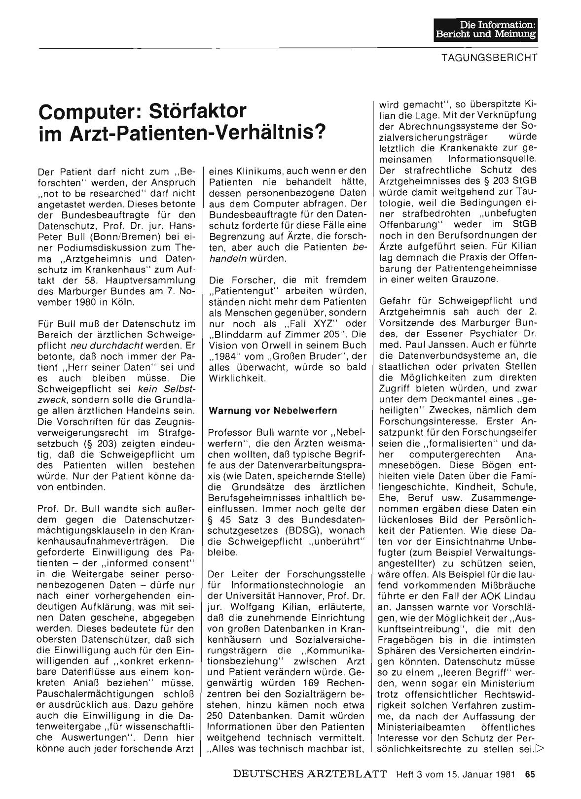Vorschauseite 1: Computer: Störfaktor im Arzt-Patienten-Verhältnis?