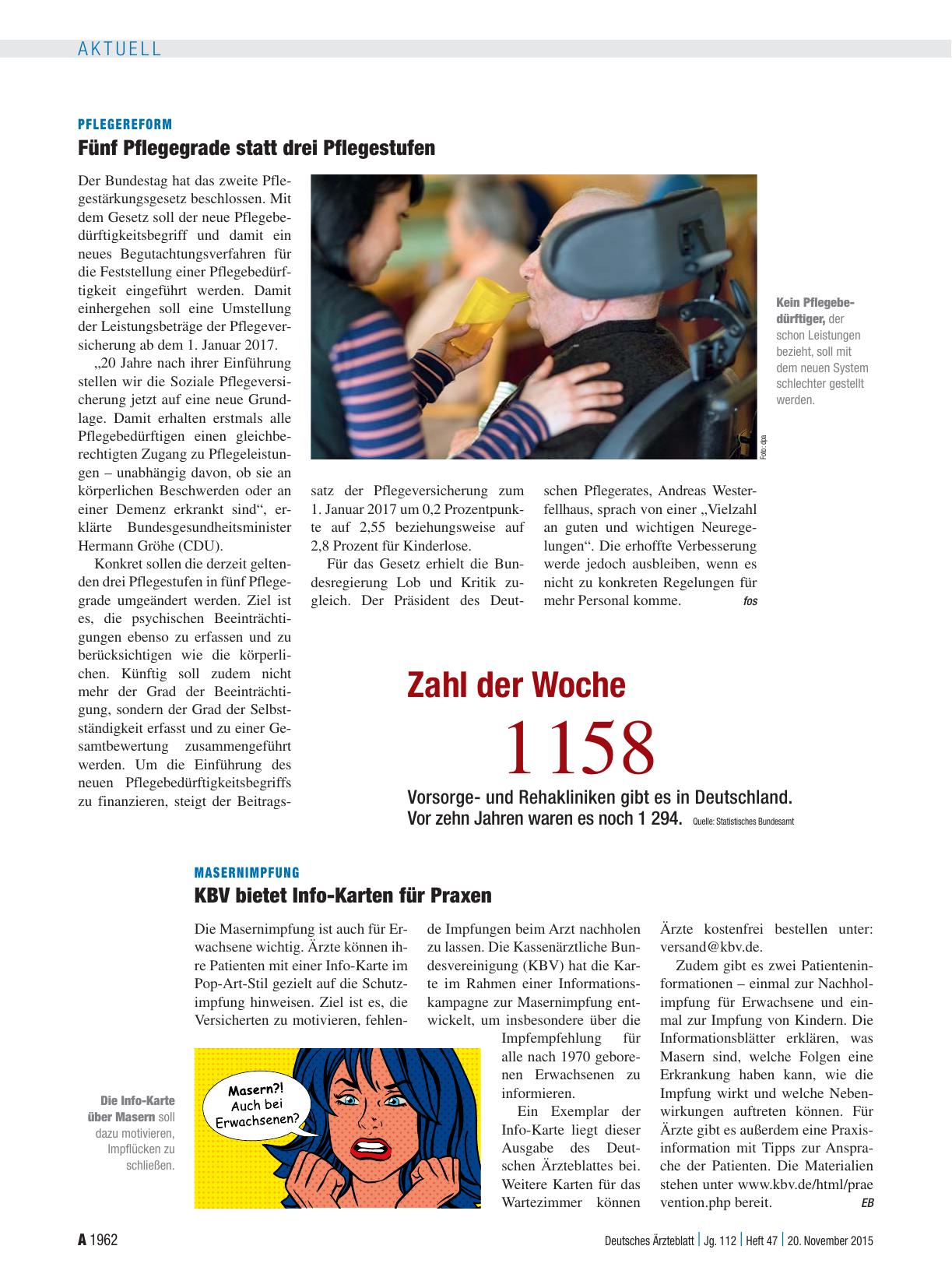Vorschauseite 1: Masernimpfung: KBV bietet Info-Karten für Praxen