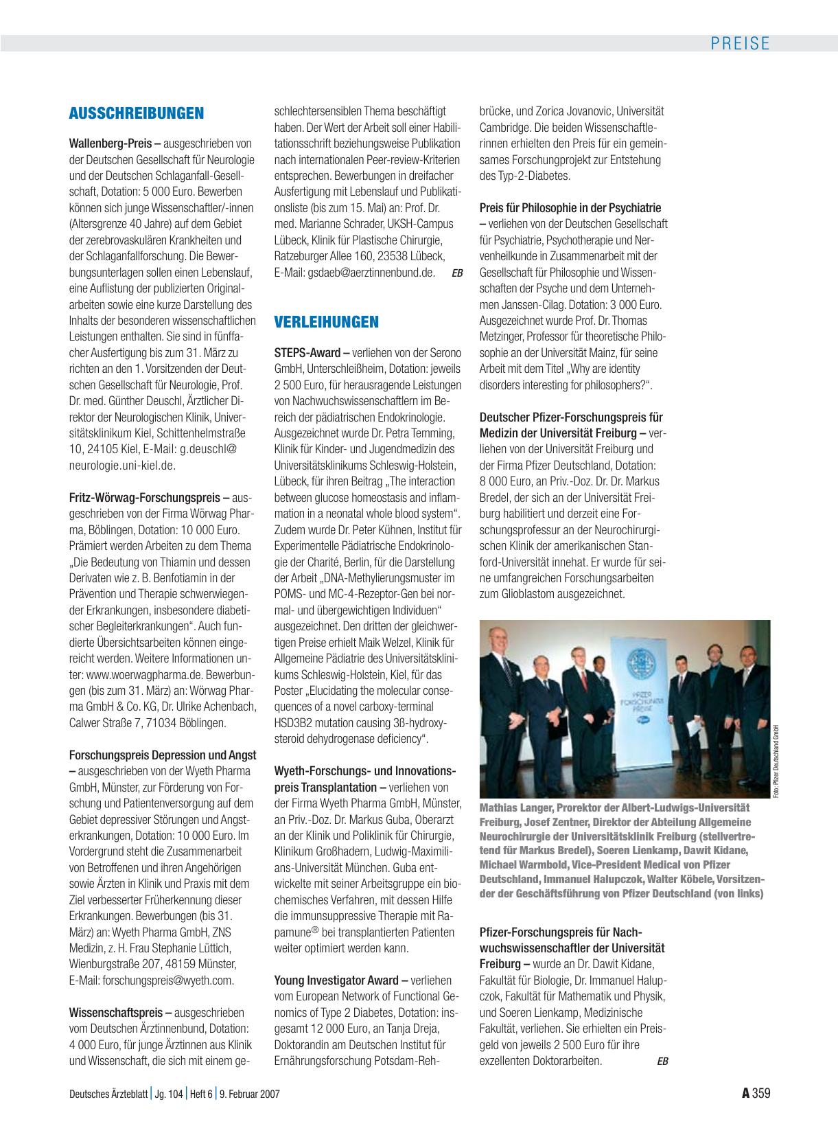 Vorschauseite 1: Ausschreibungen