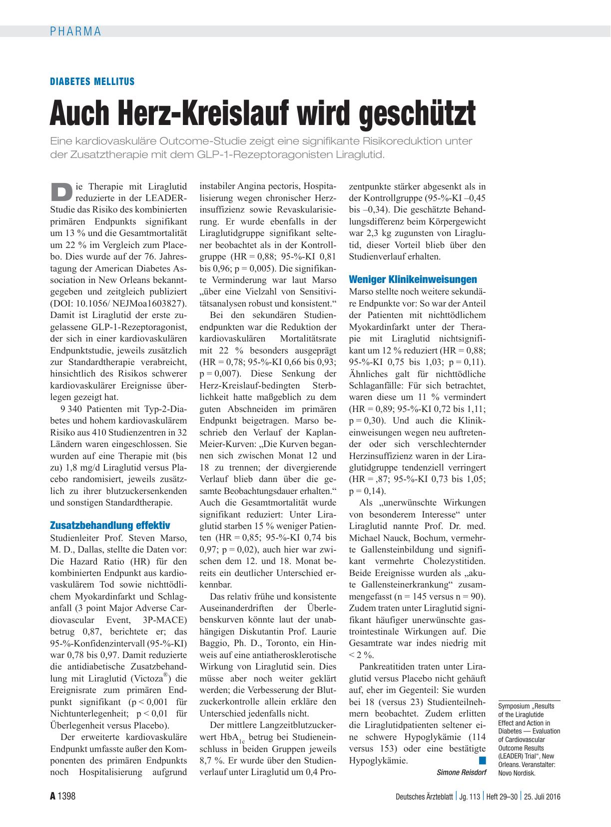 Vorschauseite 1: Diabetes mellitus: Auch Herz-Kreislauf wird geschützt
