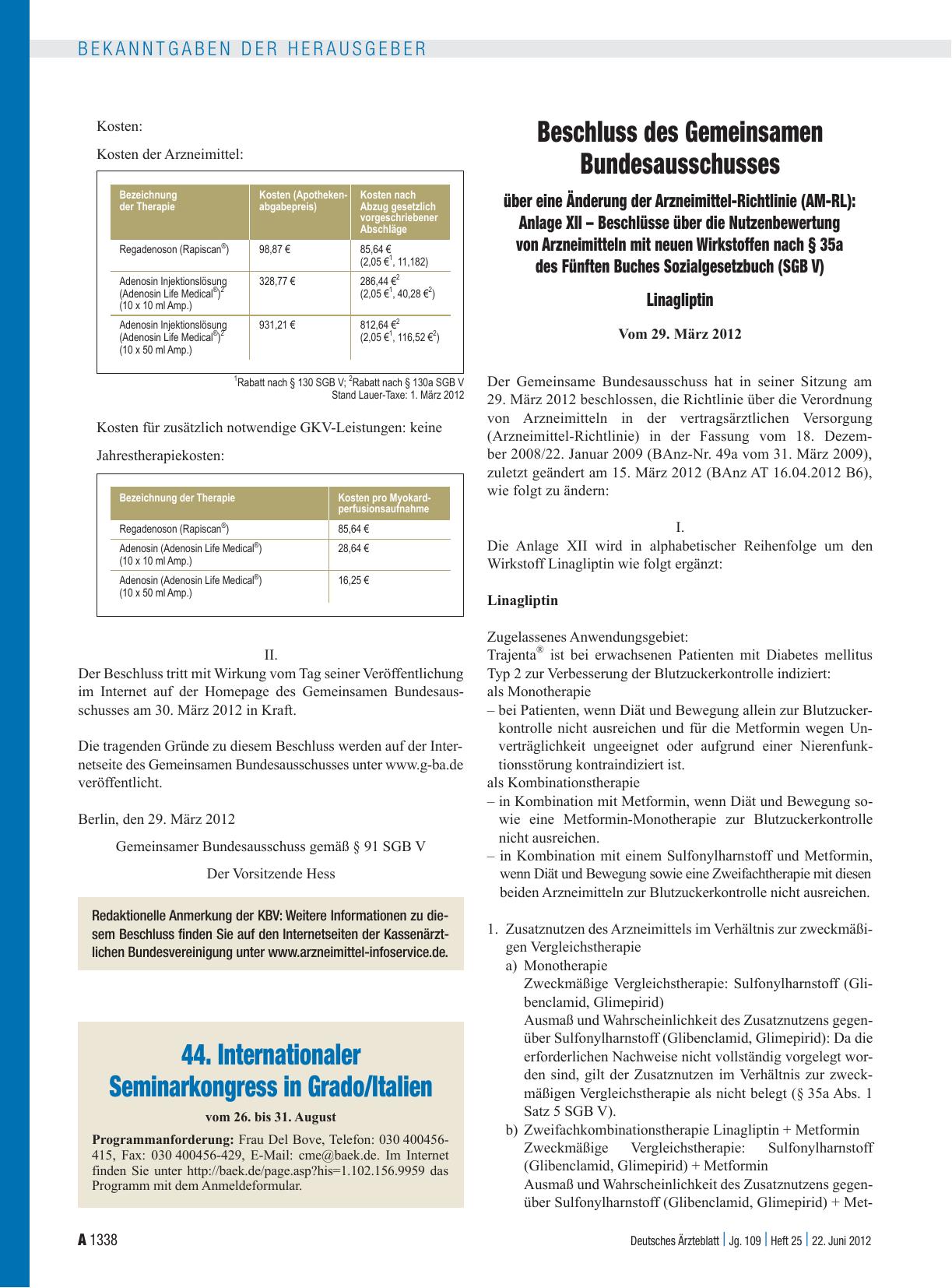 Vorschauseite 1: 44. Internationaler Seminarkongress in Grado/Italien