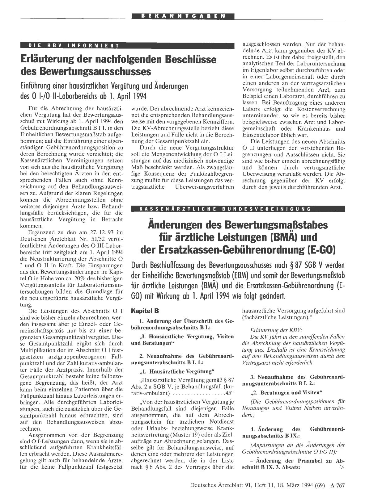 Vorschauseite 1: Erläuterung der nachfolgenden Beschlüsse des Bewertungsausschusses
