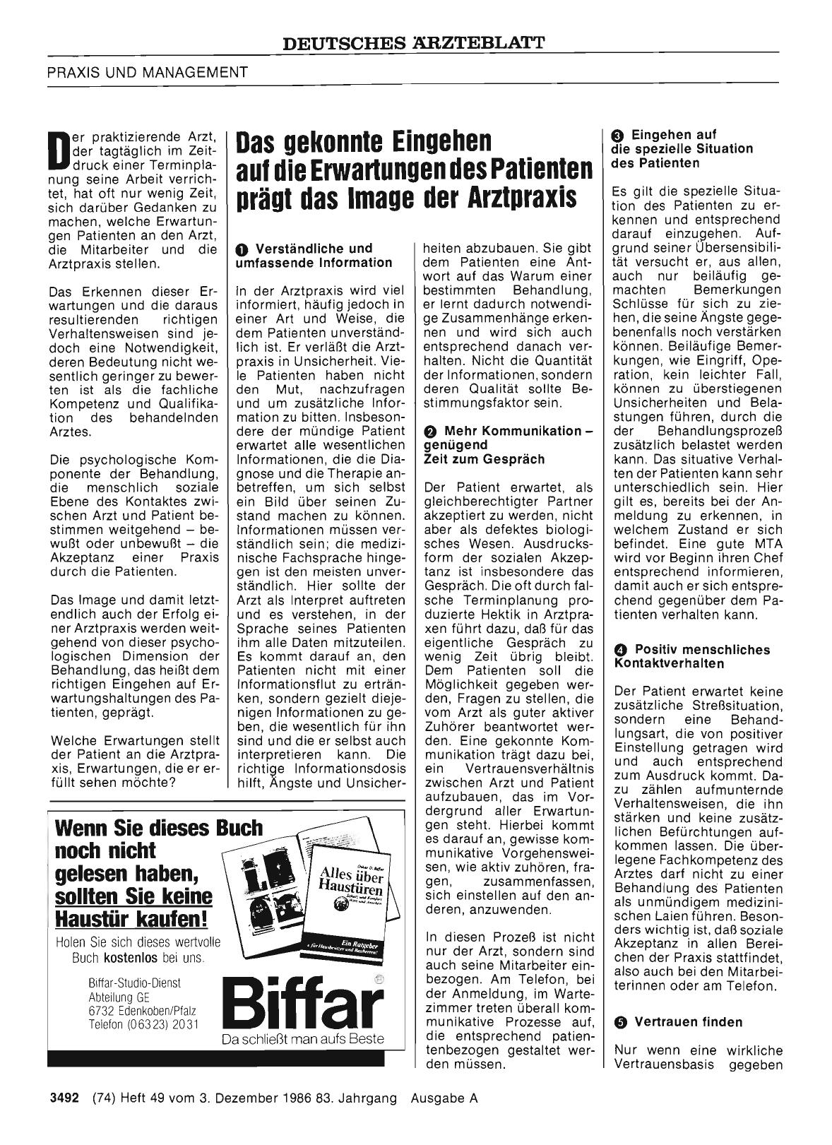 Vorschauseite 1: Das gekonnte Eingehen auf die Erwartungen des Patienten prägt das Image der Arztpraxis