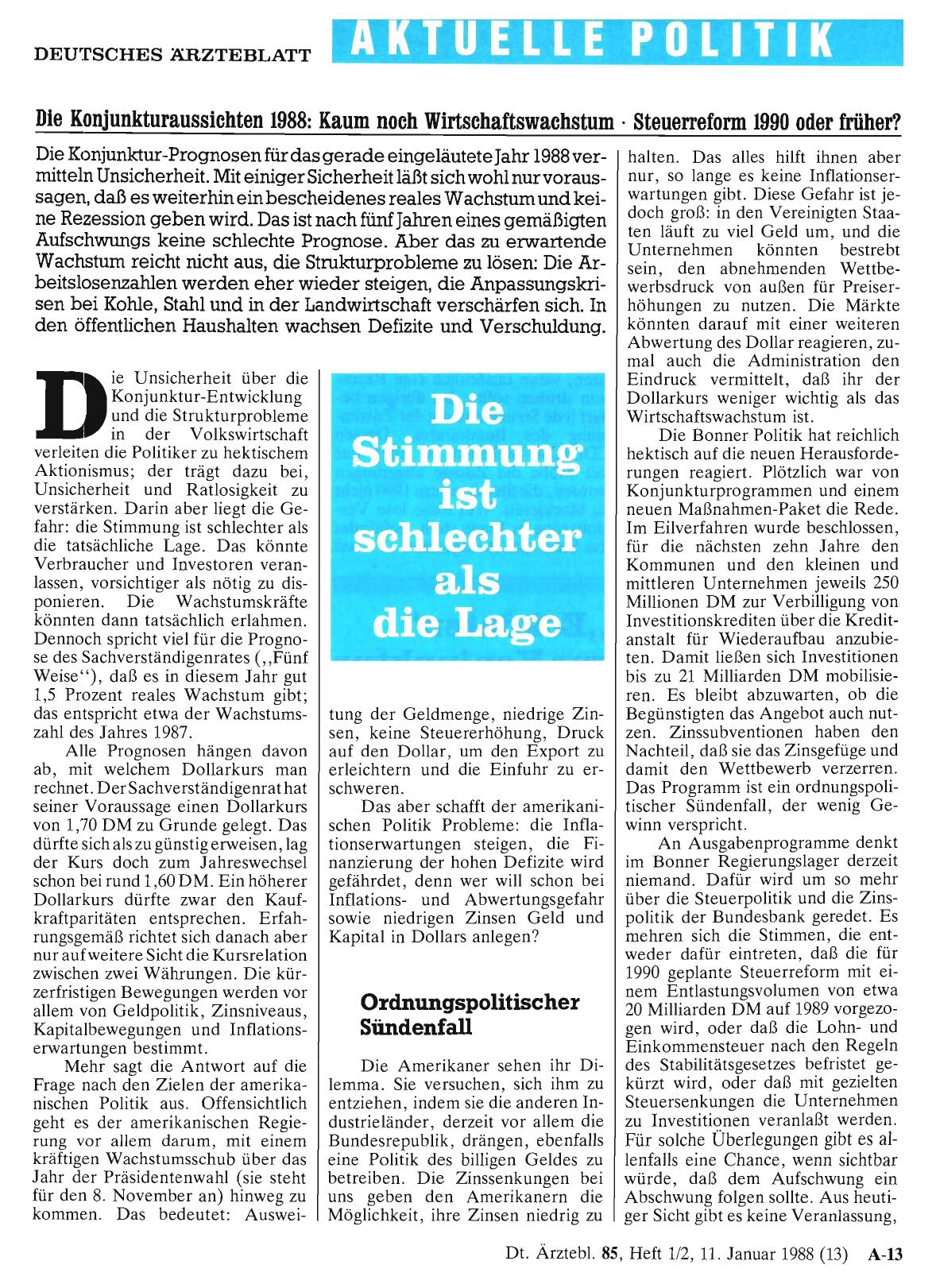 Vorschauseite 1: Die Stimmung ist schlechter als die Lage