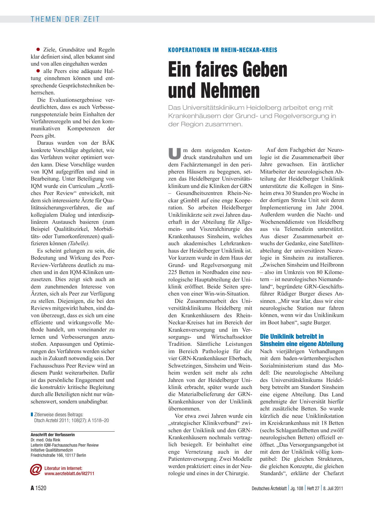 Vorschauseite 1: Kooperationen im Rhein-Neckar-Kreis: Ein faires Geben und Nehmen