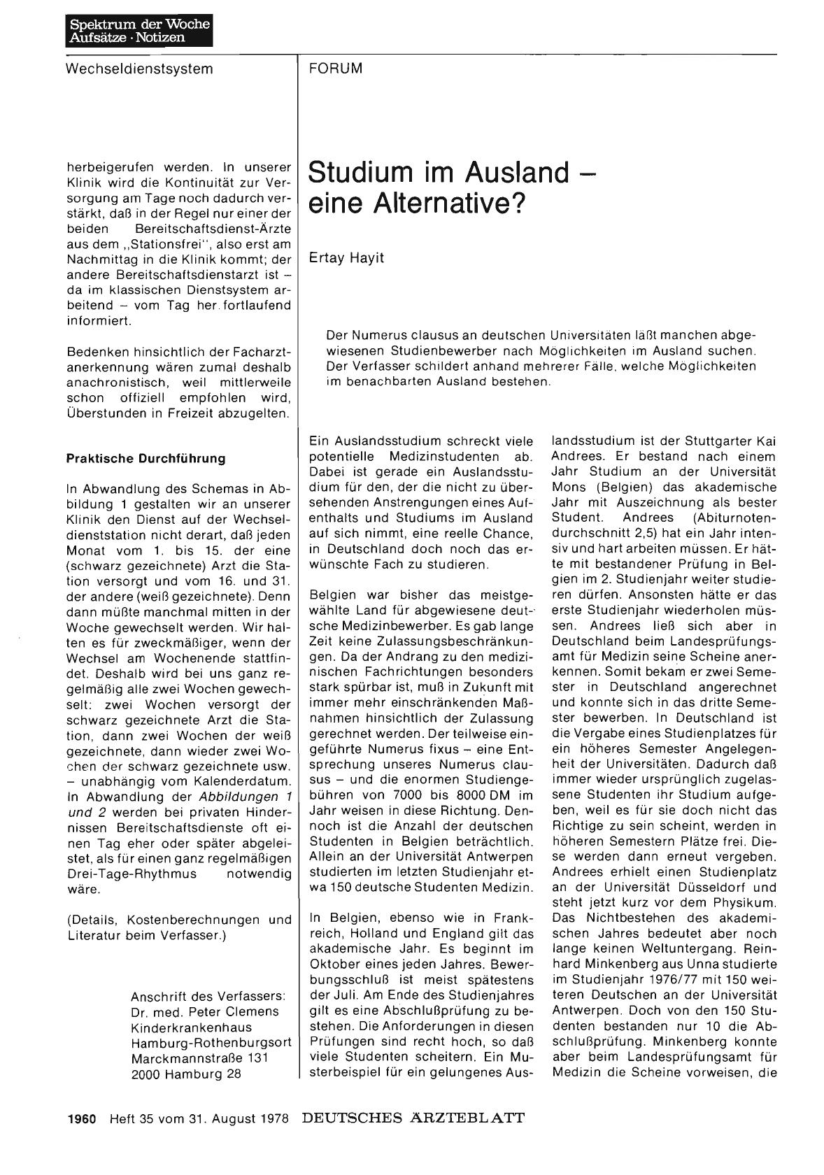 Vorschauseite 1: Studium im Ausland — eine Alternative?