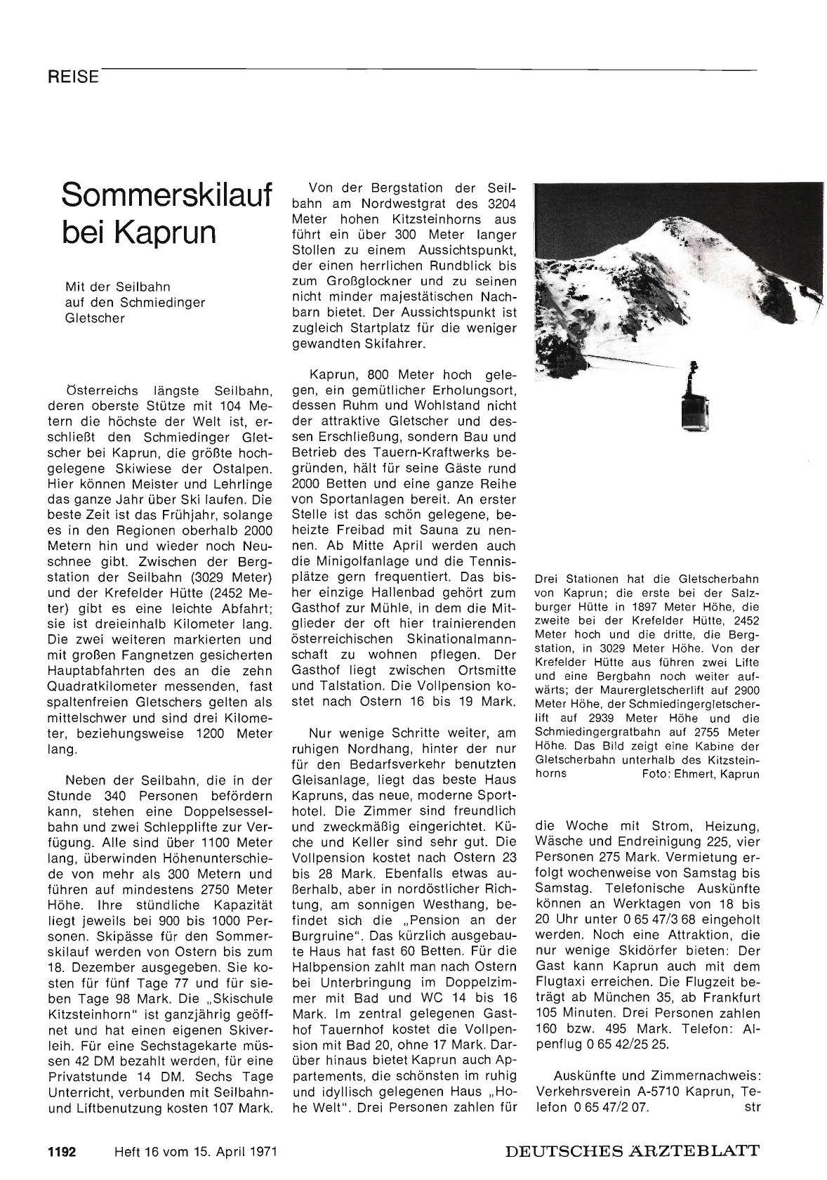 Vorschauseite 1: Sommerskilauf bei Kaprun