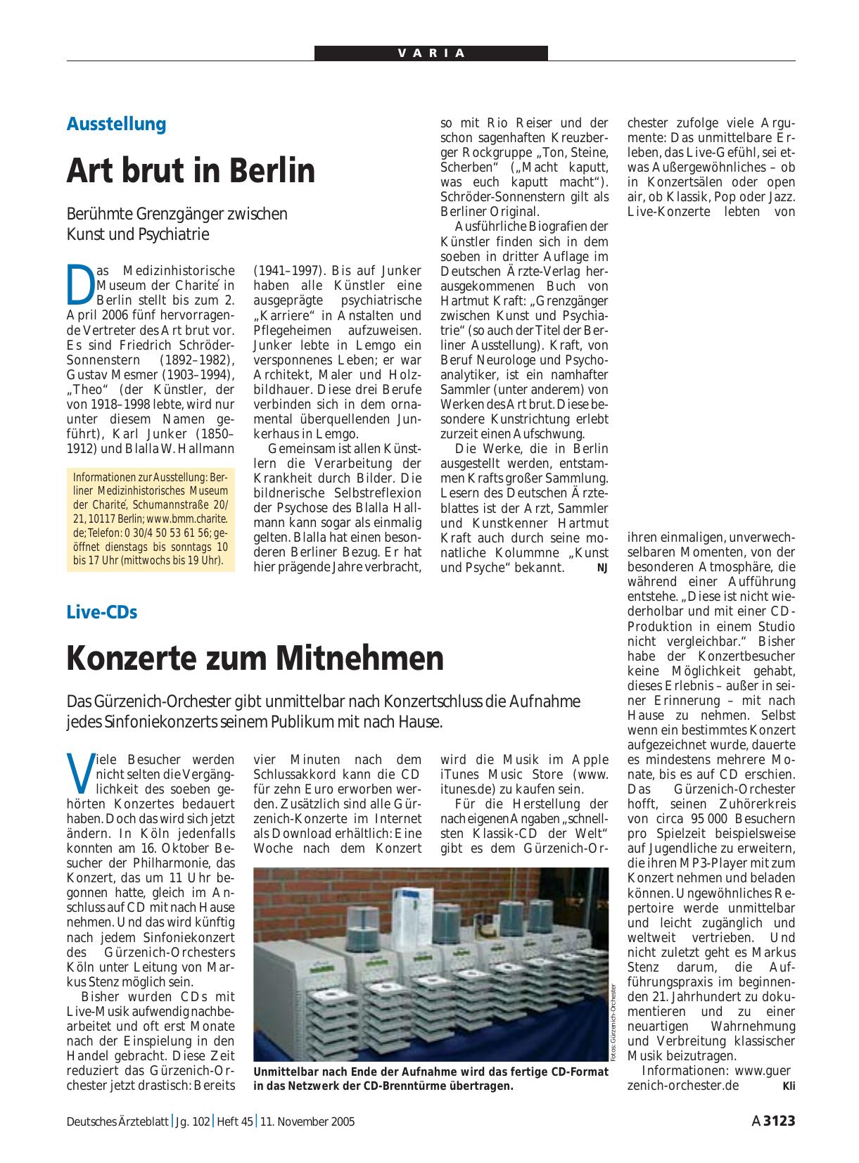 Vorschauseite 1: Ausstellung: Art brut in Berlin