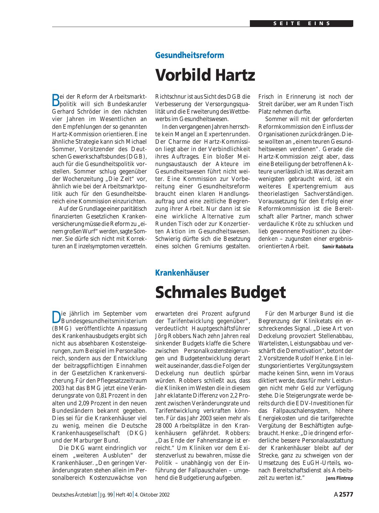 Vorschauseite 1: Krankenhäuser: Schmales Budget