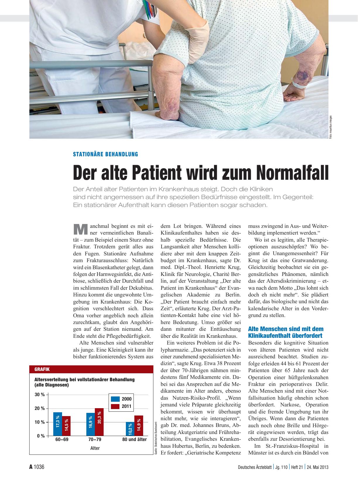 Vorschauseite 1: Stationäre Behandlung: Der alte Patient wird zum Normalfall