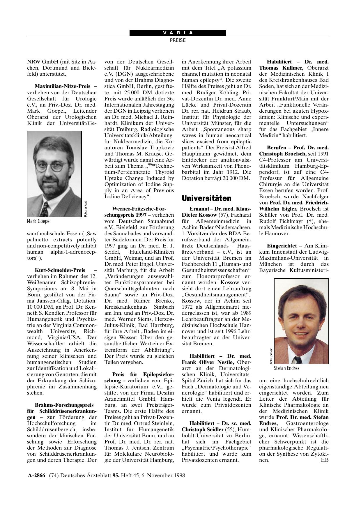 Vorschauseite 1: Universitäten