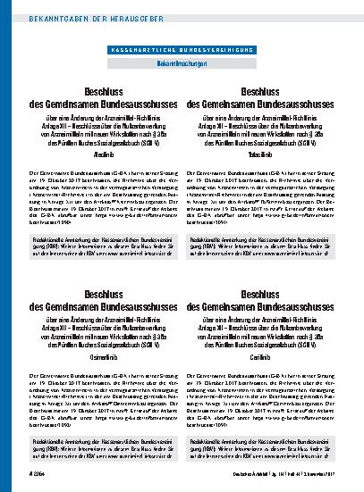 Vorschauseite 1: Beschluss des Gemeinsamen Bundesausschusses über eine Änderung der Arzneimittel-Richtlinie: Anlage XII – Alectinib