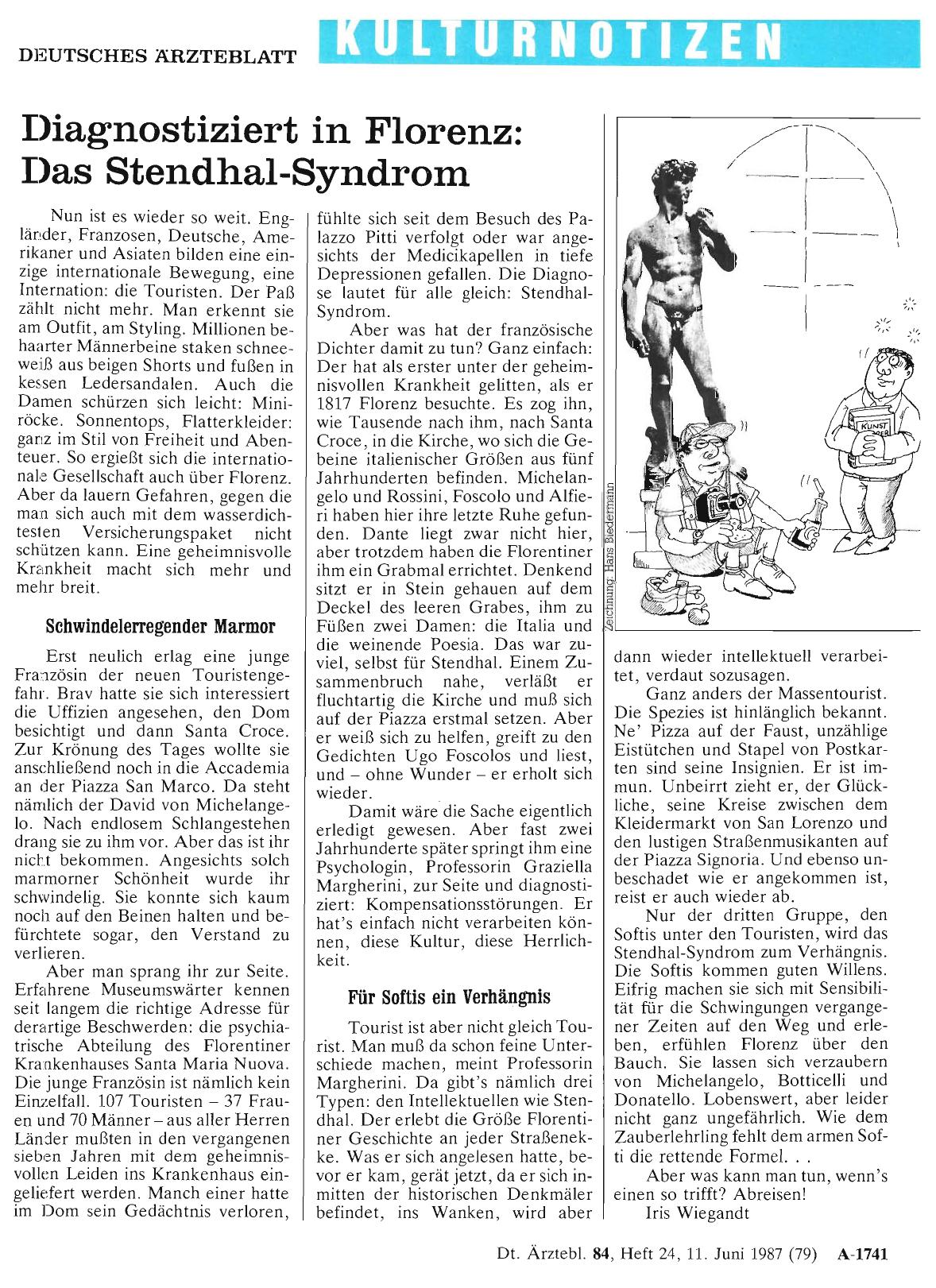Vorschauseite 1: Diagnostiziert in Florenz: Das Stendhal-Syndrom