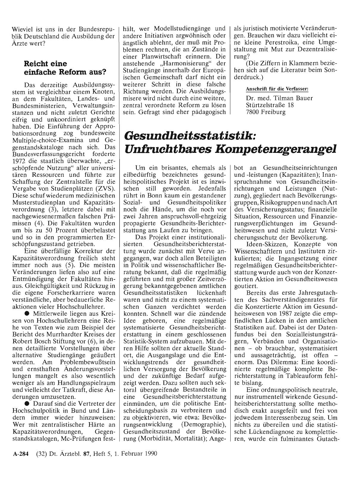 Vorschauseite 1: Gesundheitsstatistik: Unfruchtbares Kompetenzgerangel