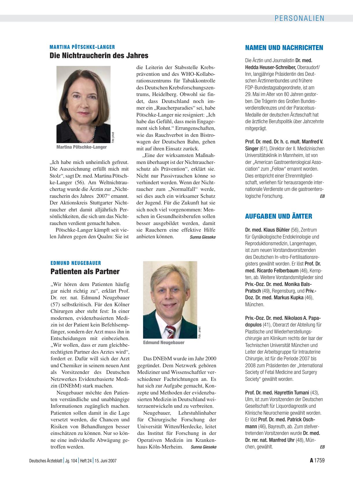 Vorschauseite 1: Edmund Neugebauer: Patienten als Partner