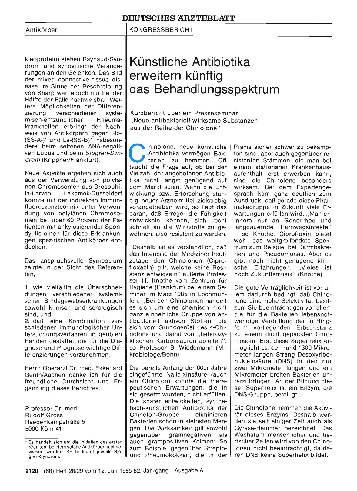 Vorschauseite 1: Künstliche Antibiotika erweitern künftig das Behandlungsspektrum
