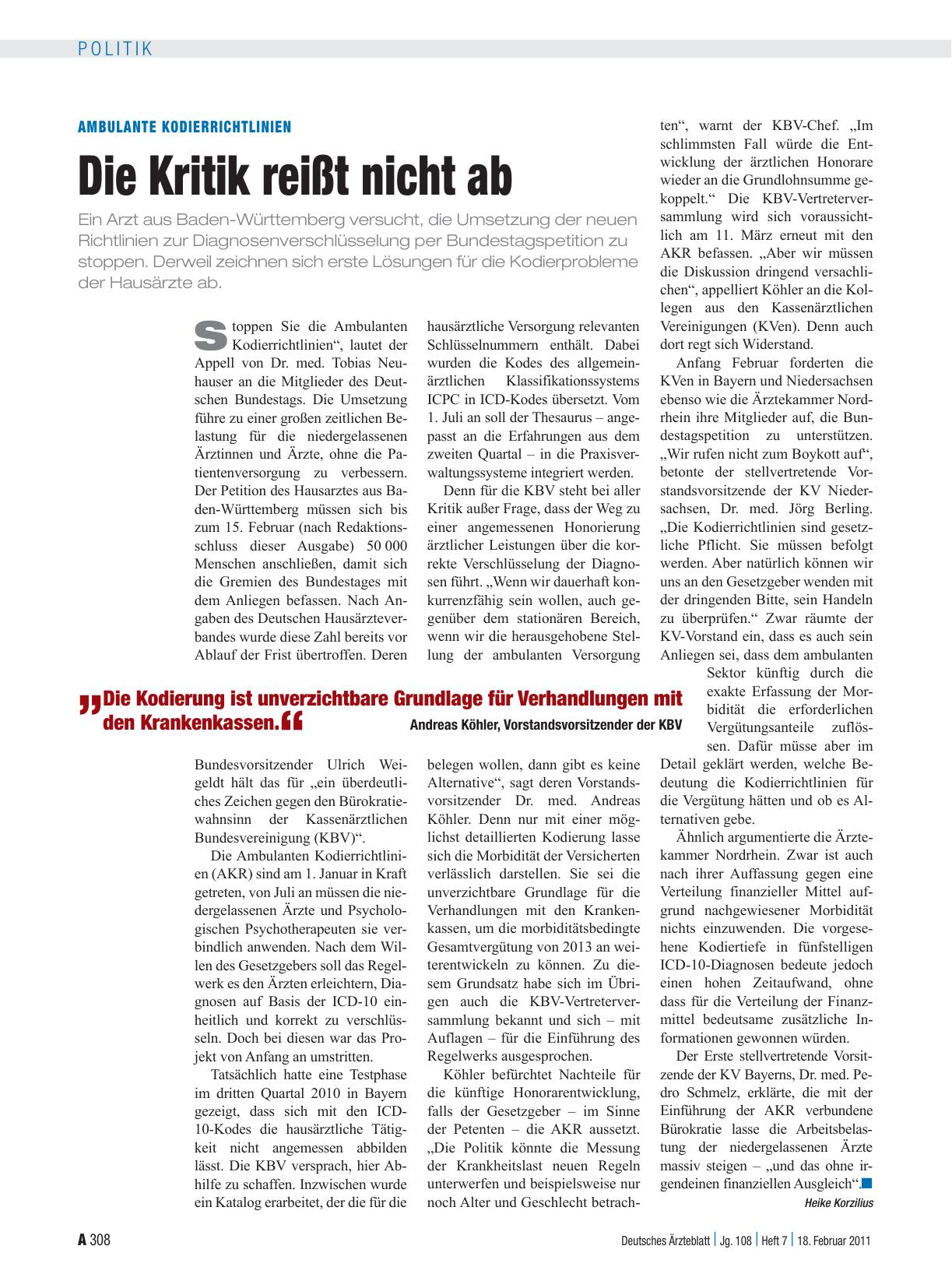Vorschauseite 1: Ambulante Kodierrichtlinien: Die Kritik reißt nicht ab