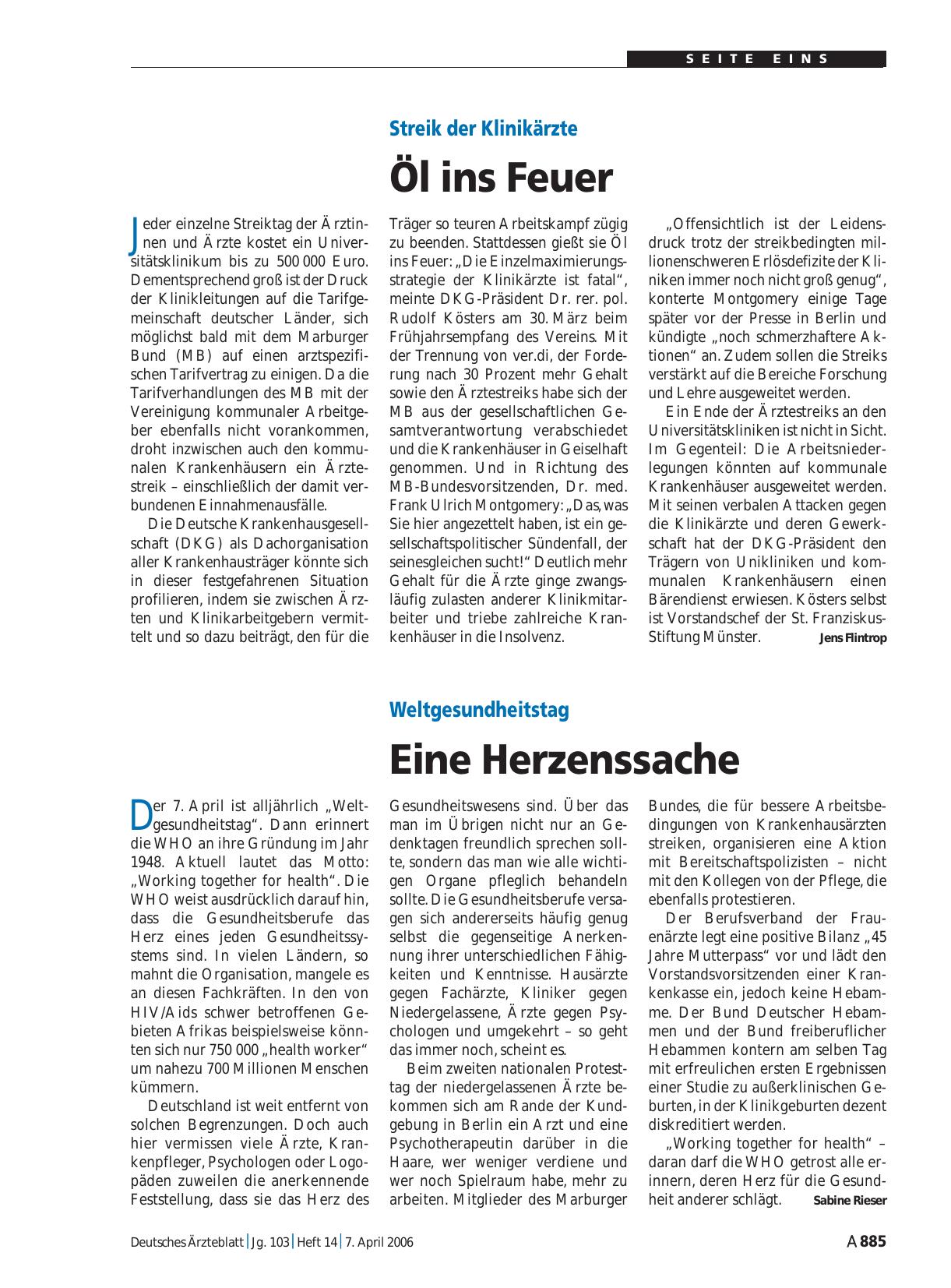 Vorschauseite 1: Weltgesundheitstag: Eine Herzenssache