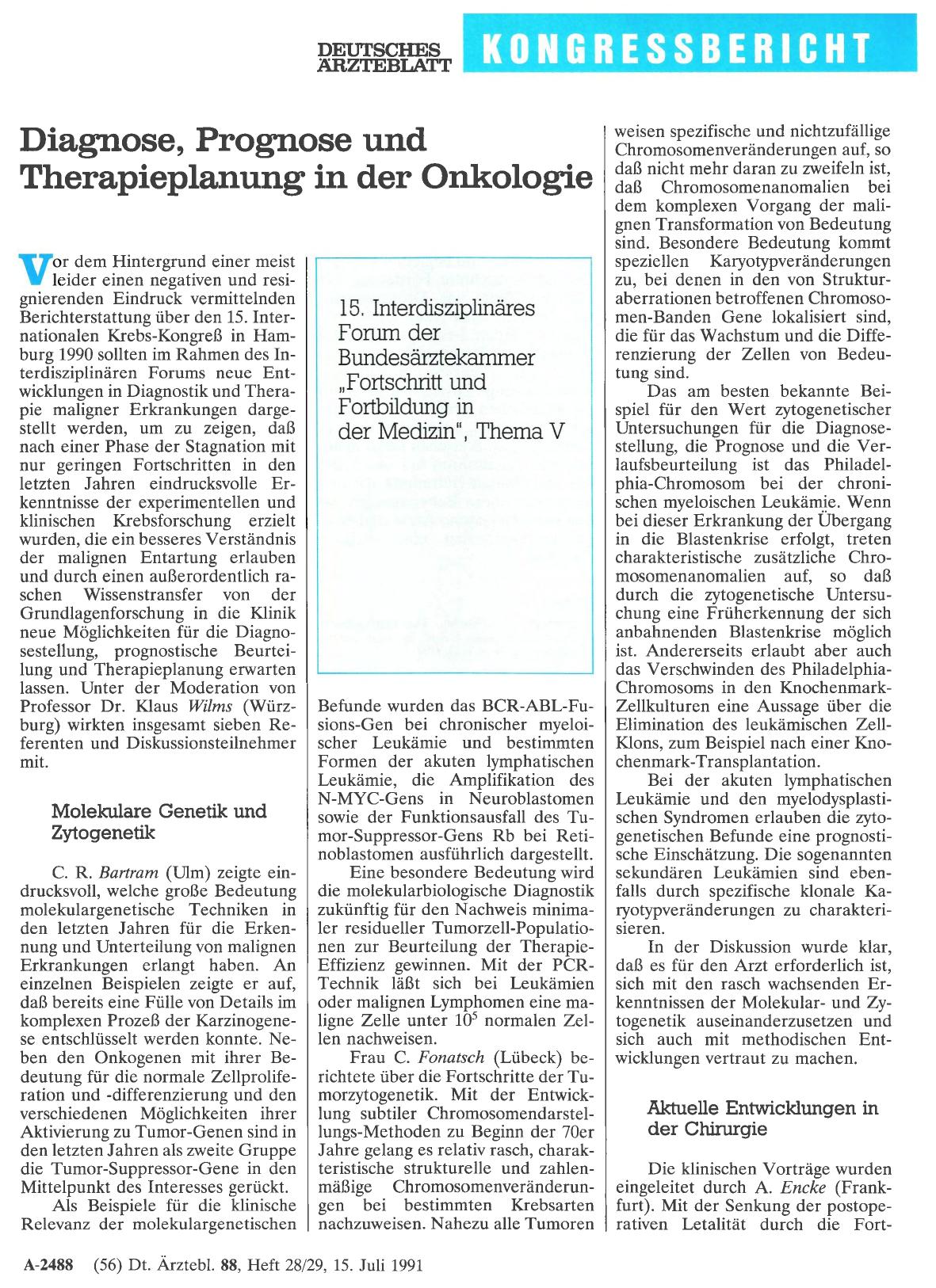 Vorschauseite 1: Diagnose, Prognose und Therapieplanung in der Onkologie