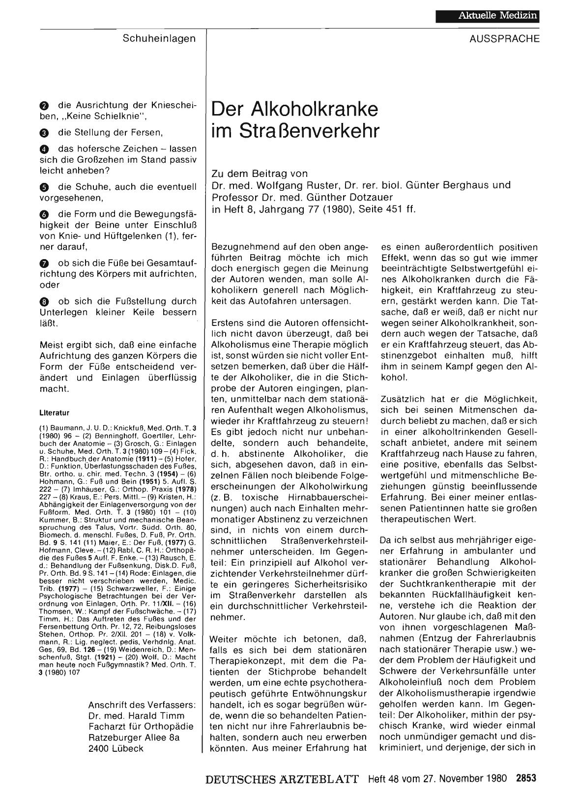 Vorschauseite 1: Der Alkoholkranke im Straßenverkehr: Stellungnahme