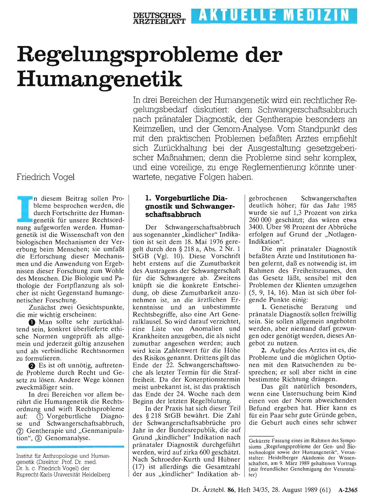Vorschauseite 1: Regelungsprobleme der Humangenetik