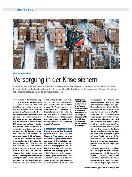 Vorschauseite 1: Gesundheitsschutz: Versorgung in der Krise sichern
