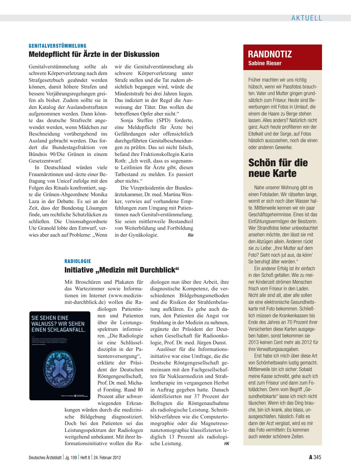 Vorschauseite 1: Radiologie: Initiative „Medizin mit Durchblick“