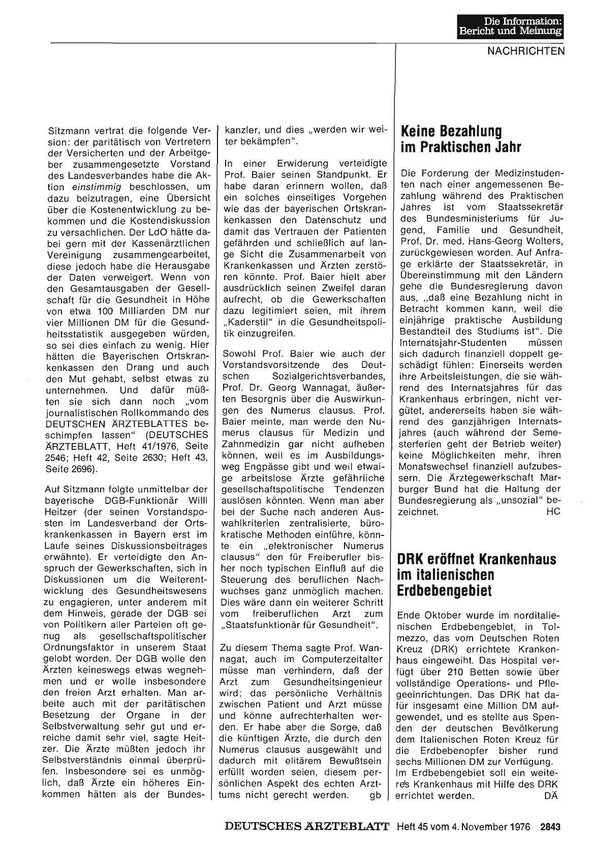 Vorschauseite 1: Keine Bezahlung im Praktischen Jahr