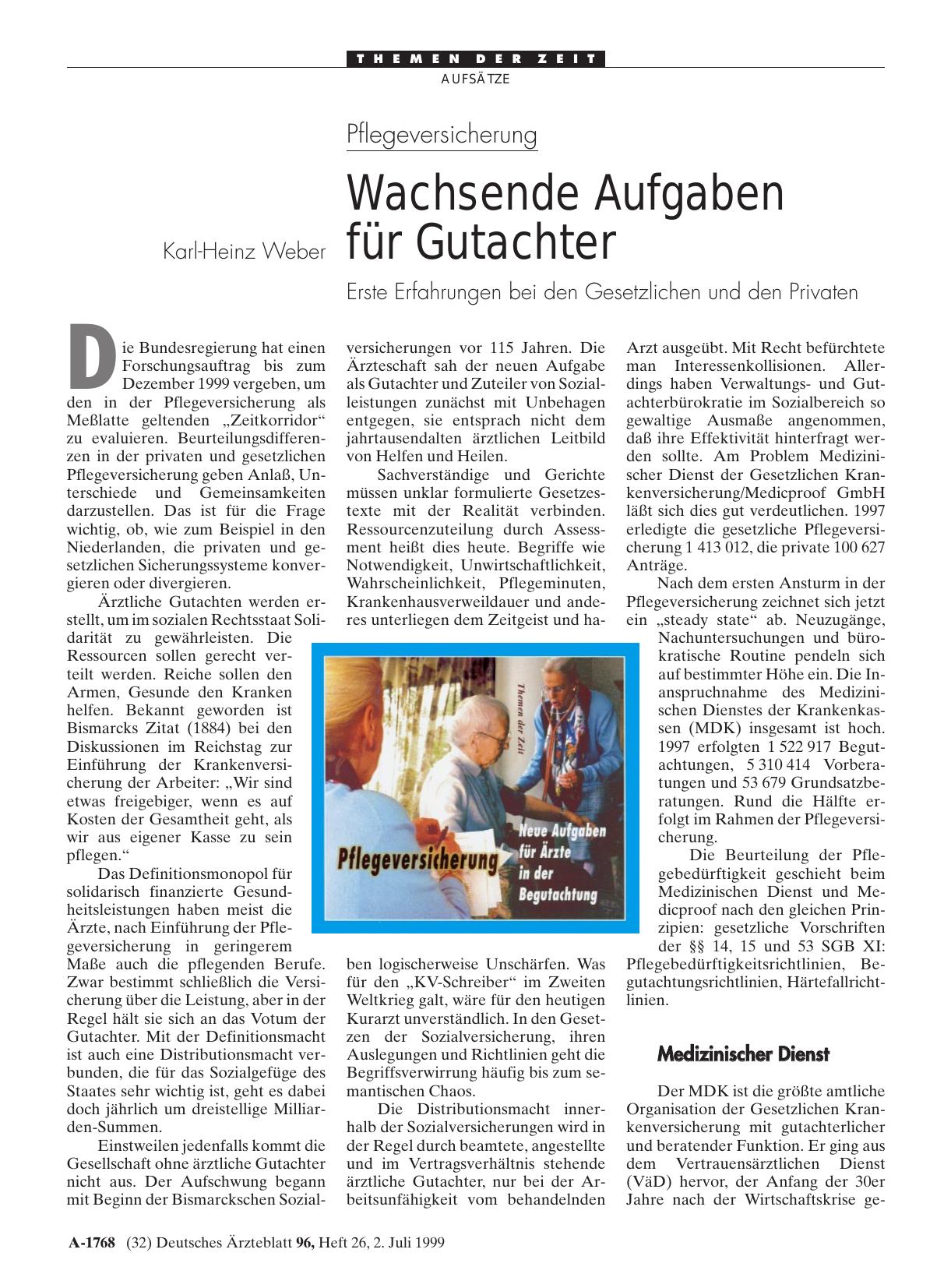 Vorschauseite 1: Pflegeversicherung: Wachsende Aufgaben für Gutachter