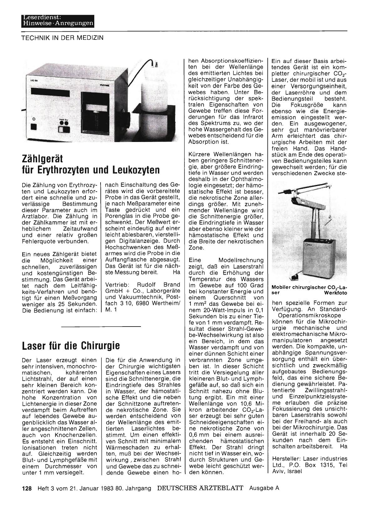 Vorschauseite 1: Zählgerät für Erythrozyten und Leukozyten