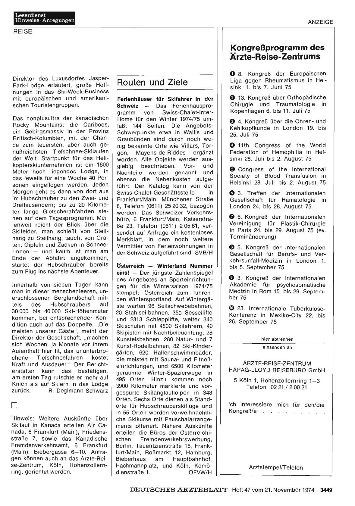 Vorschauseite 1: Routen und Ziele