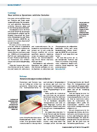 Vorschauseite 1: Nachsorge: Rehaverordnungen werden einfacher
