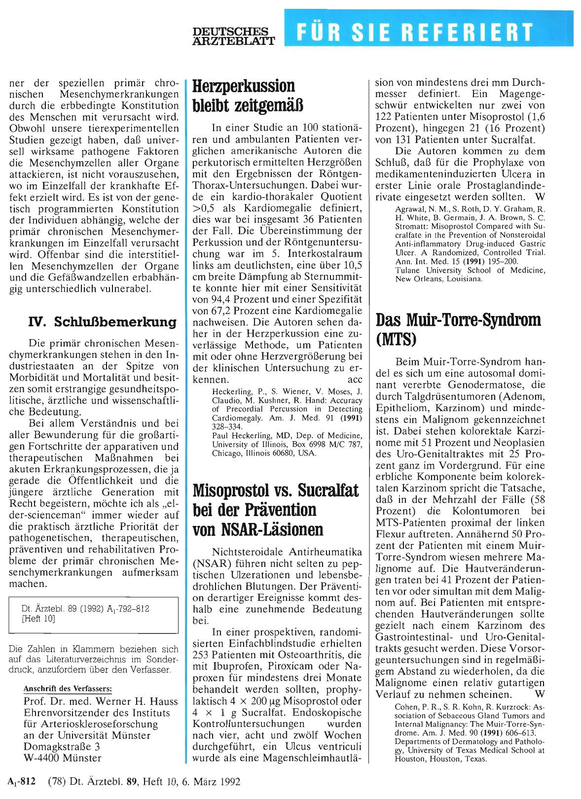 Vorschauseite 1: Das Muir-Torre-Syndrom (MTS)