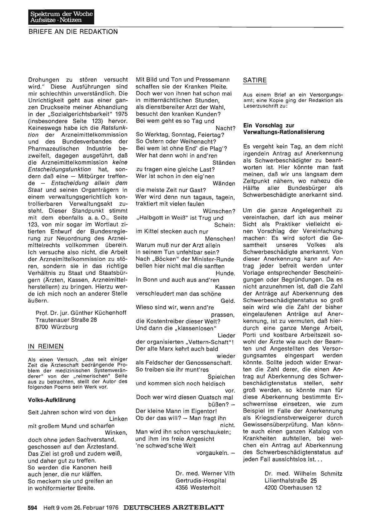 Vorschauseite 1: IN REIMEN: Volks-Aufklärung