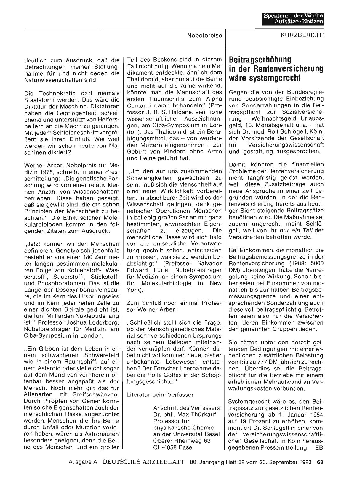 Vorschauseite 1: Beitragserhöhung in der Rentenversicherung wäre systemgerecht